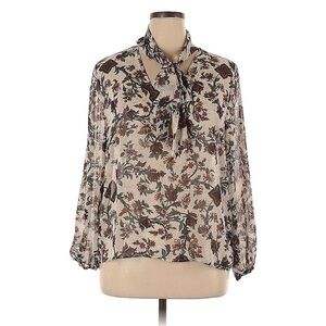Floral Print Chiffon Bow Blouse